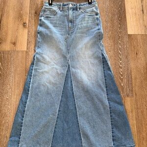 Express Women's Two-Tone Denim Maxi Skirt